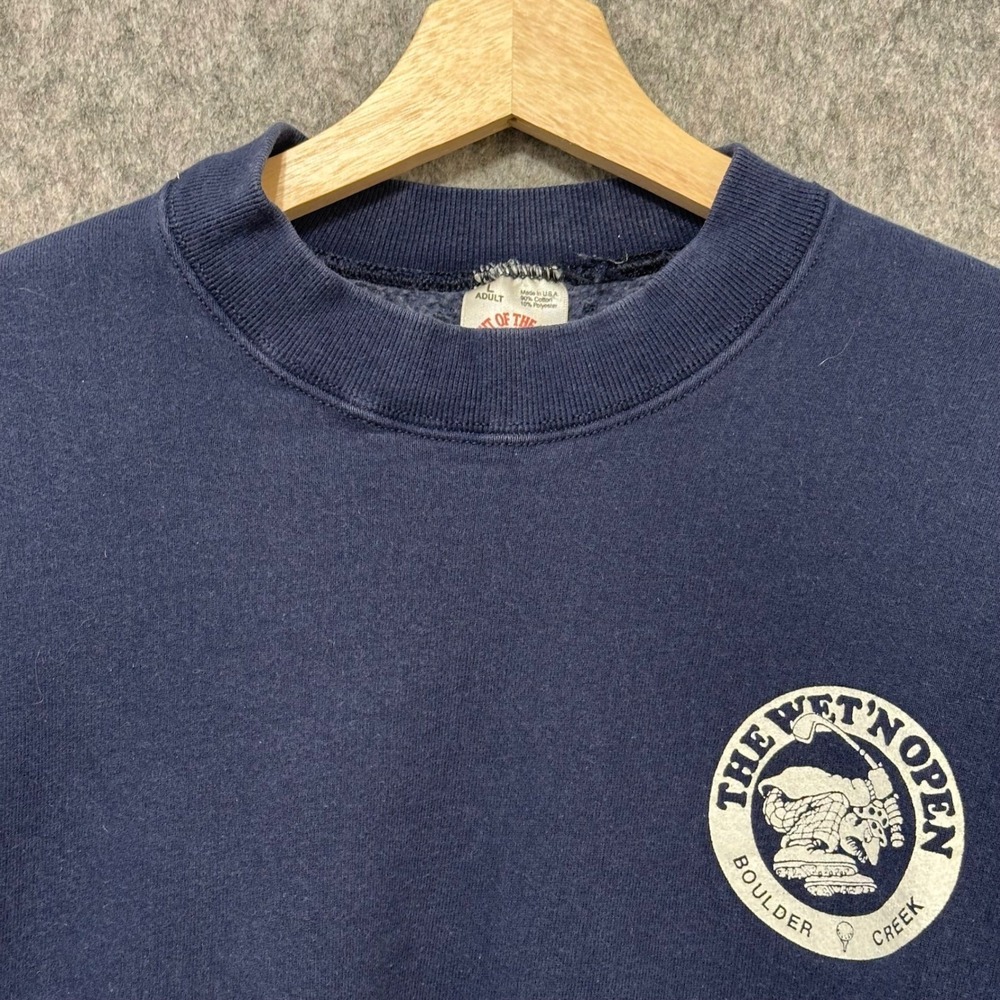 Fruit of the Loom Mens Sweatshirt L Blue 25th Wet n Open Golf Club The Swingers - Picture 5 of 8